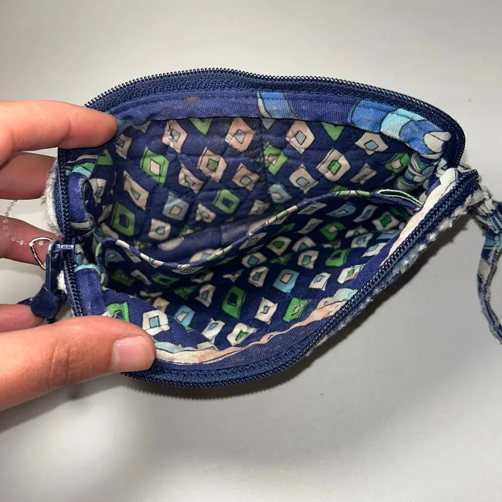 Vera Bradley Mediterranean Blue Paisley Tech Case Wallet Wristlet Women's Bag